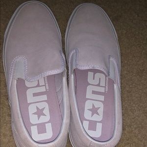 Converse light pink slip on shoes